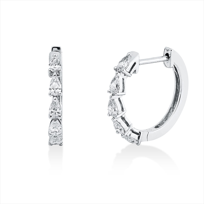 Creolen    aus 750/-18 Karat Weißgold mit 10 Diamanten 0