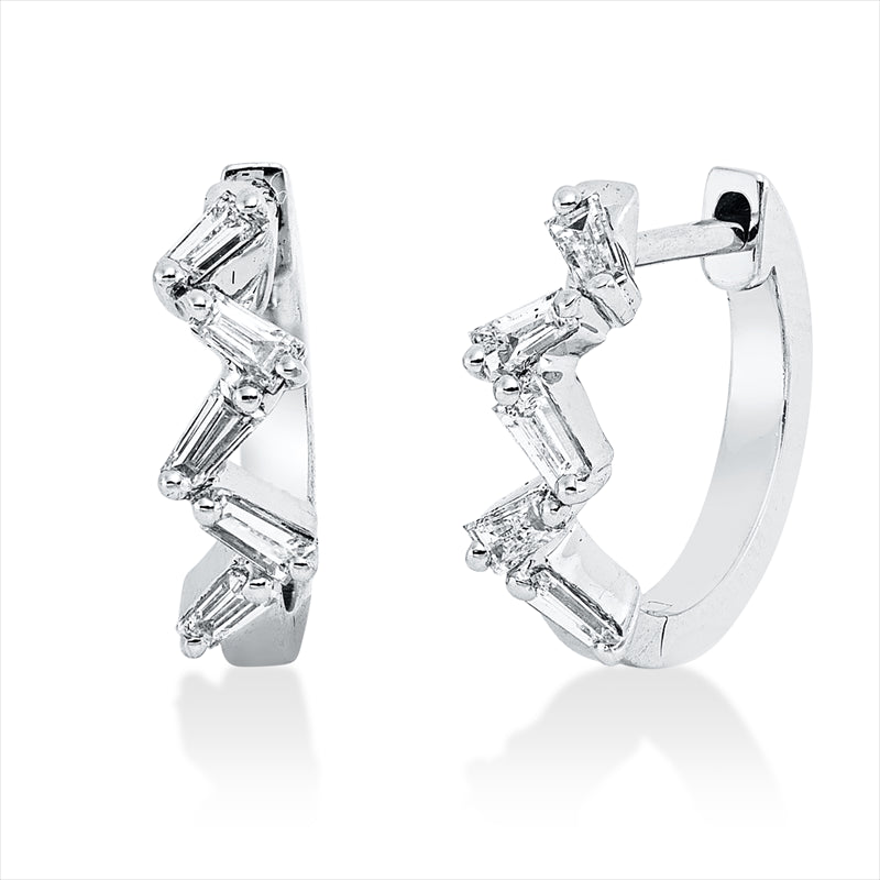 Creolen    aus 750/-18 Karat Weißgold mit 10 Diamanten 0