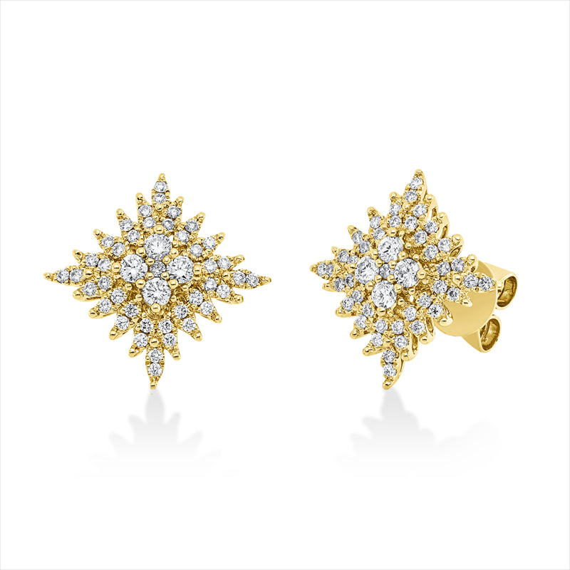 Ohrstecker    aus 750/-18 Karat Gelbgold mit 90 Diamanten 0