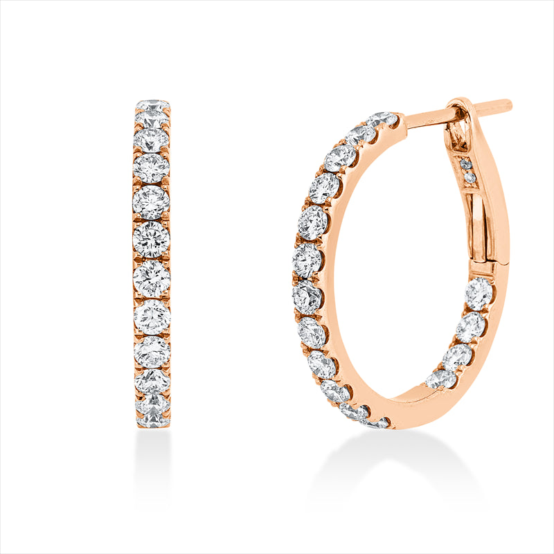 Creolen    aus 750/-18 Karat Rotgold mit 36 Diamanten 1