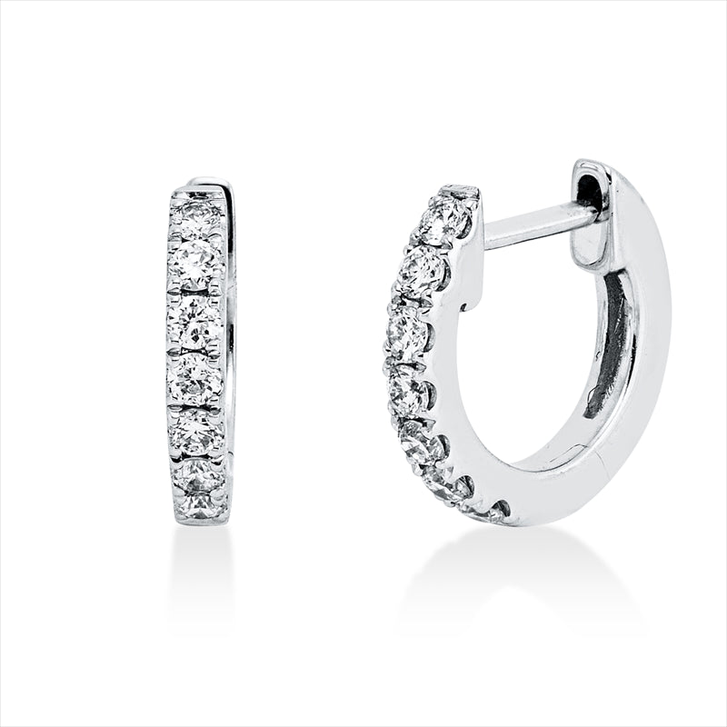 Creolen    aus 750/-18 Karat Weißgold mit 14 Diamanten 0