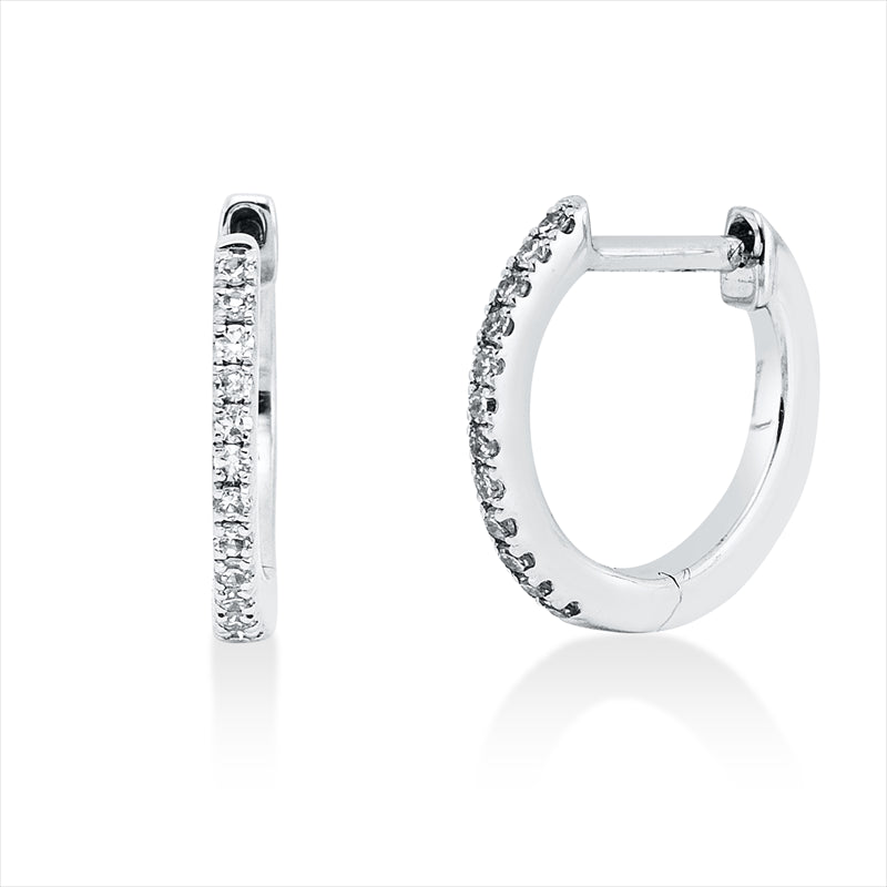 Creolen    aus 750/-18 Karat Weißgold mit 24 Diamanten 0