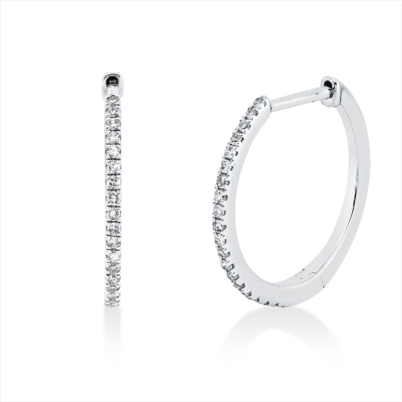 Creolen    aus 585/-14 Karat Weißgold mit 38 Diamanten 0