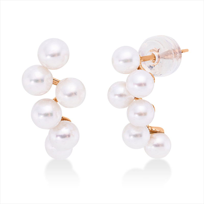 Ohrstecker   mit Süßwasserperle aus 750/-18 Karat Rotgold  