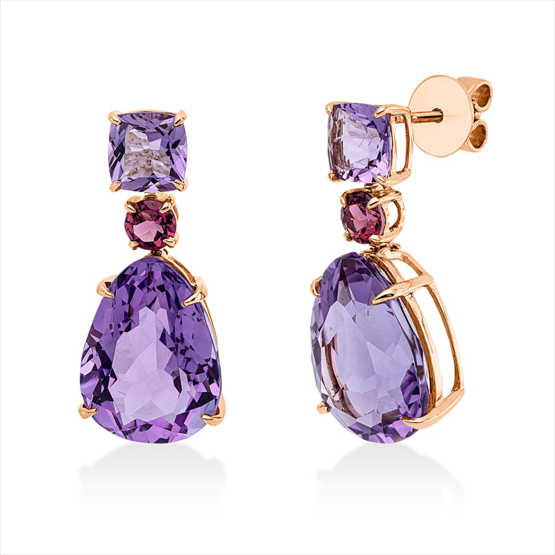 Ohrschmuck mit Turmalin  aus 750/-18 Karat Rotgold  