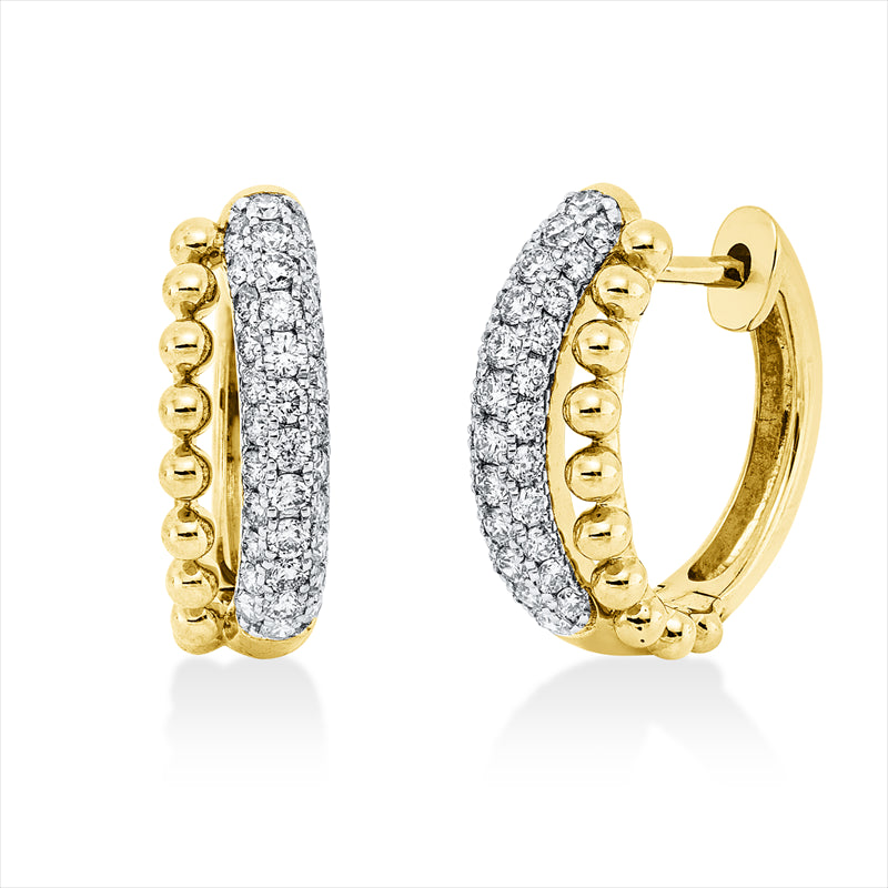 Creolen    aus 585/-14 Karat Gelbgold / Weißgold mit 68 Diamanten 0