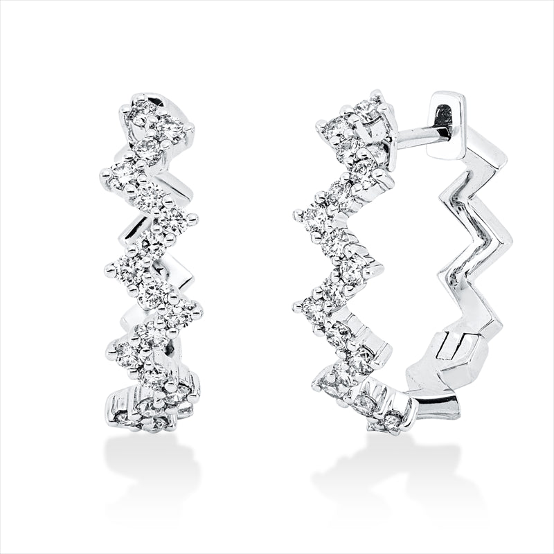 Creolen    aus 585/-14 Karat Weißgold mit 34 Diamanten 0