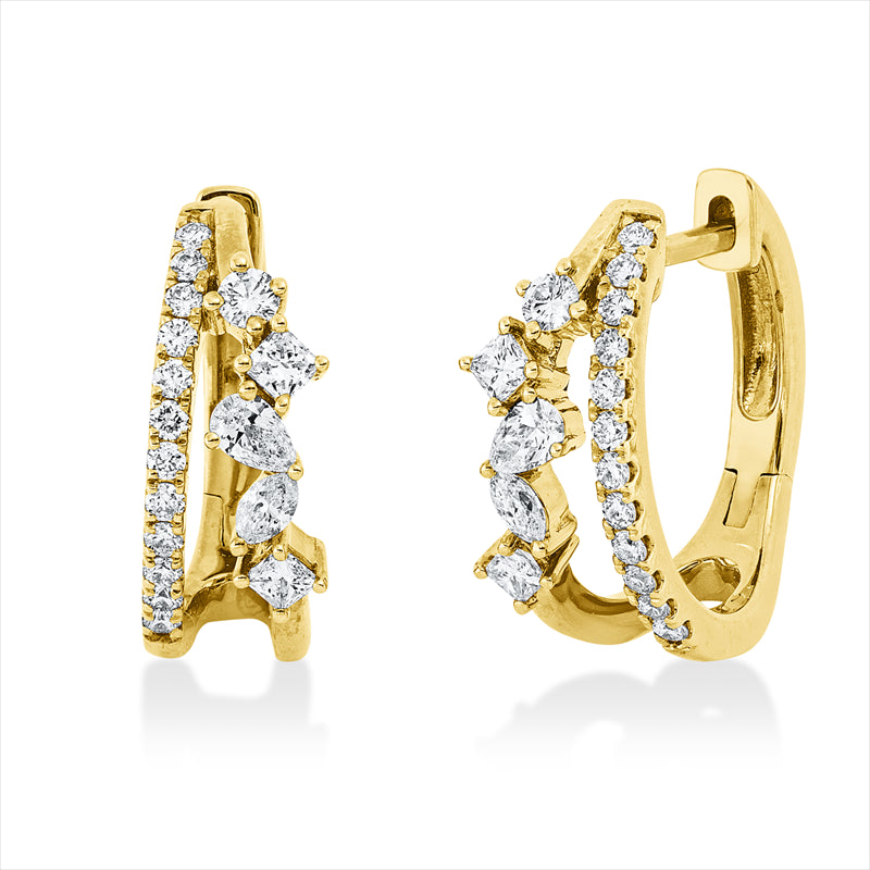 Creolen    aus 585/-14 Karat Gelbgold mit 34 Diamanten 0