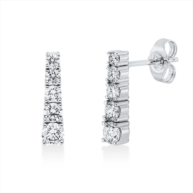 Ohrschmuck    aus 585/-14 Karat Weißgold mit 10 Diamanten 0