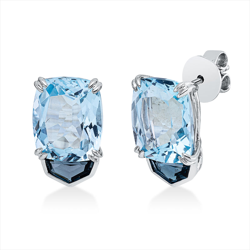 Ohrstecker mit Topas  aus 750/-18 Karat Weißgold  