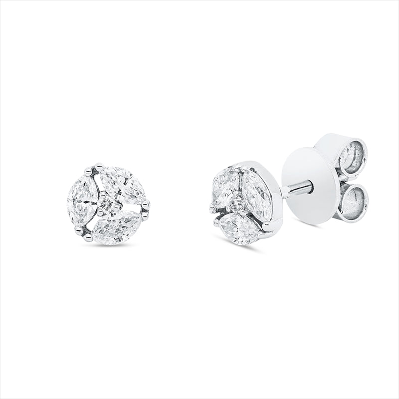 Ohrstecker    aus 750/-18 Karat Weißgold mit 8 Diamanten 0