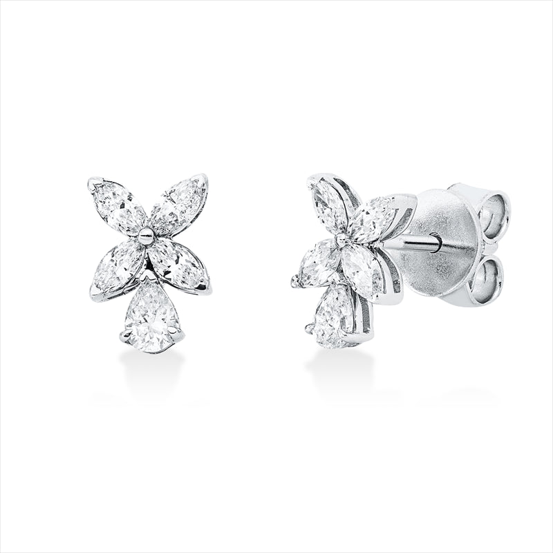 Ohrschmuck    aus 750/-18 Karat Weißgold mit 10 Diamanten 0