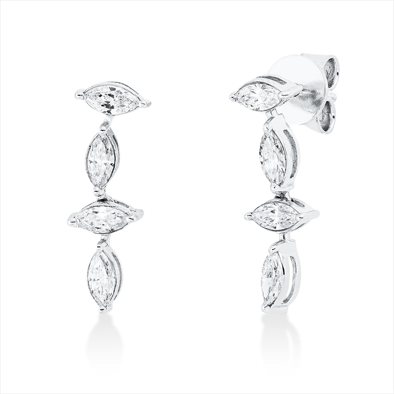 Ohrschmuck    aus 750/-18 Karat Weißgold mit 8 Diamanten 0