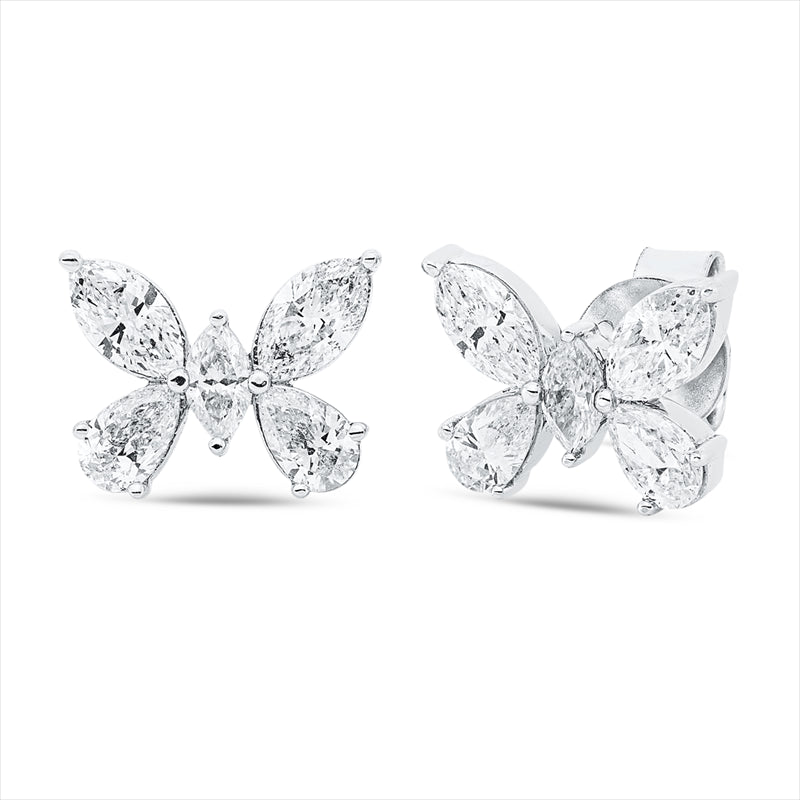 Ohrstecker    aus 750/-18 Karat Weißgold mit 10 Diamanten 1