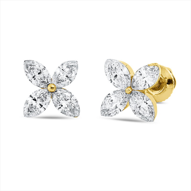 Ohrstecker    aus 750/-18 Karat Gelbgold mit 8 Diamanten 0