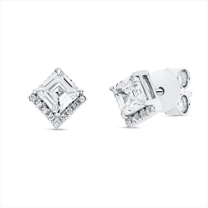 Ohrstecker    aus 750/-18 Karat Weißgold mit 20 Diamanten 0