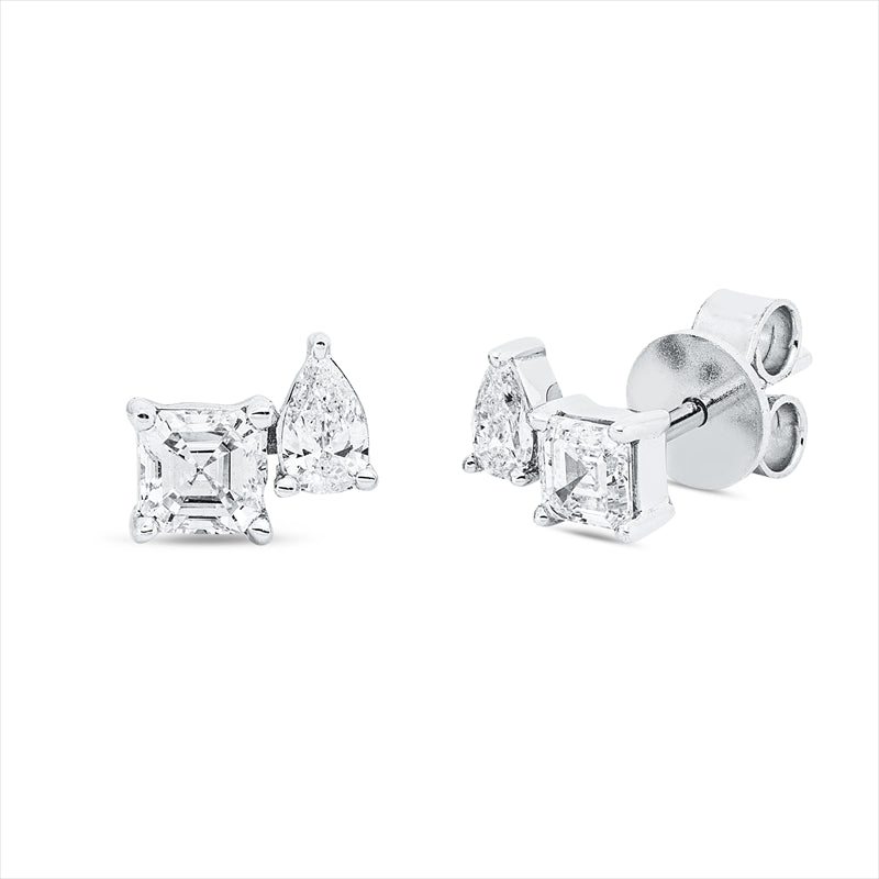 Ohrstecker    aus 750/-18 Karat Weißgold mit 5 Diamanten 0