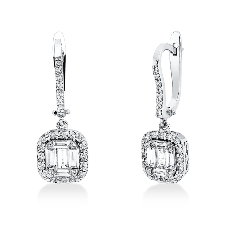 Ohrschmuck    aus 585/-14 Karat Weißgold mit 64 Diamanten 1