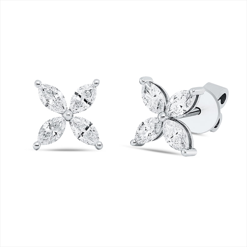 Ohrstecker    aus 750/-18 Karat Weißgold mit 8 Diamanten 0