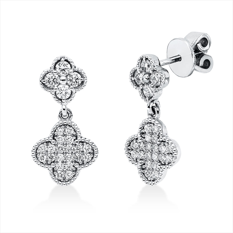 Ohrschmuck    aus 750/-18 Karat Weißgold mit 48 Diamanten 0