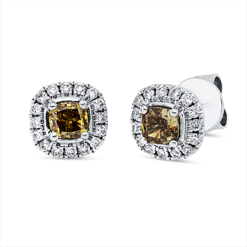 Ohrstecker    aus 750/-18 Karat Weißgold mit 34 Diamanten 0