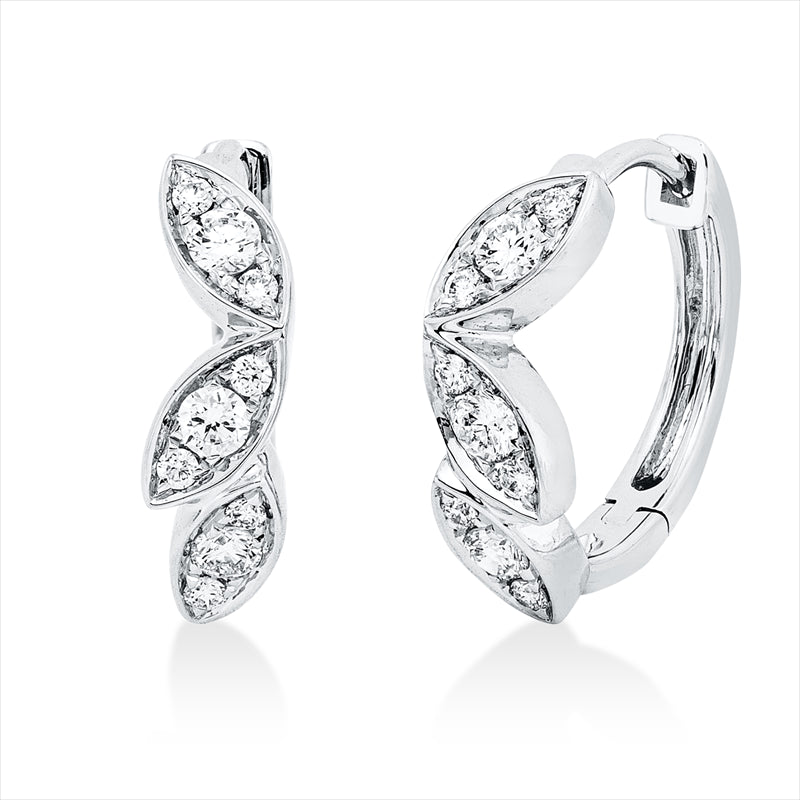 Ohrstecker    aus 750/-18 Karat Weißgold mit 18 Diamanten 0