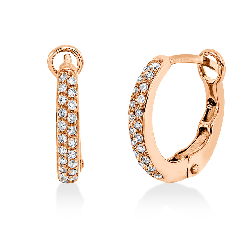 Creolen    aus 750/-18 Karat Rotgold mit 42 Diamanten 0