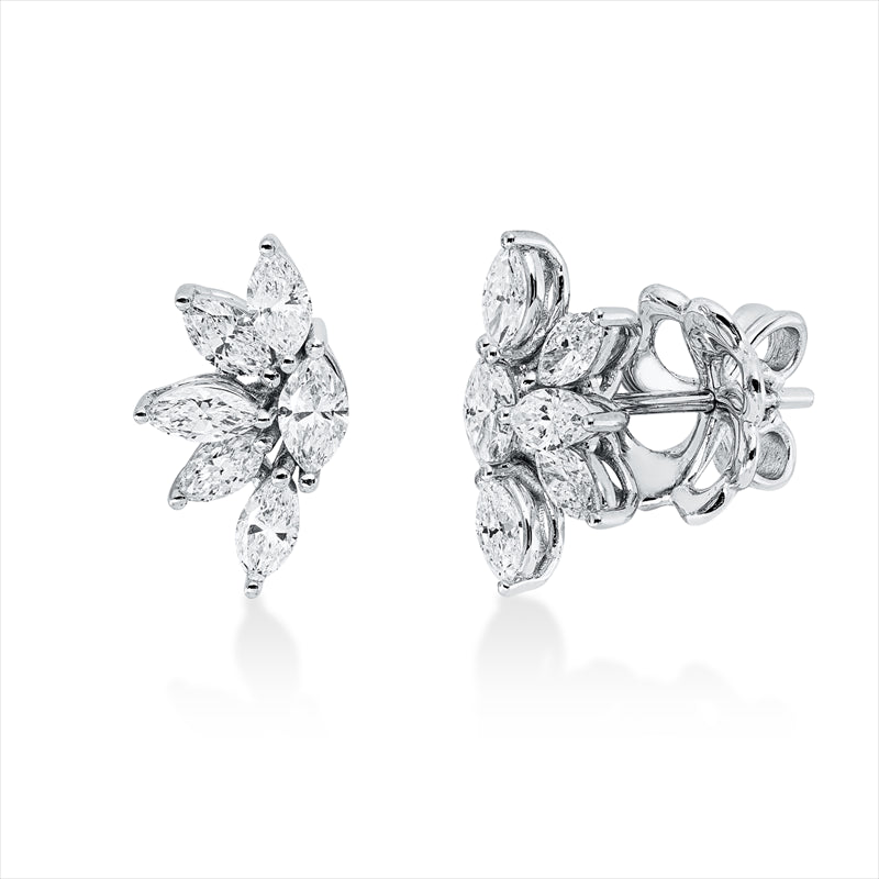 Ohrstecker    aus 750/-18 Karat Weißgold mit 12 Diamanten 1