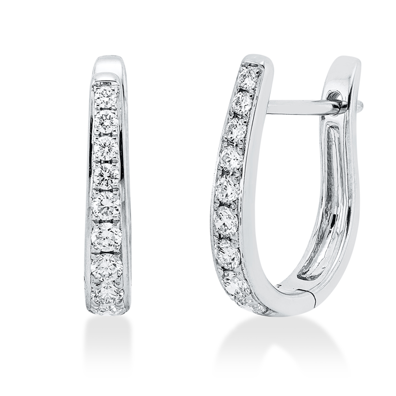 Creolen    aus 750/-18 Karat Weißgold mit 18 Diamanten 0