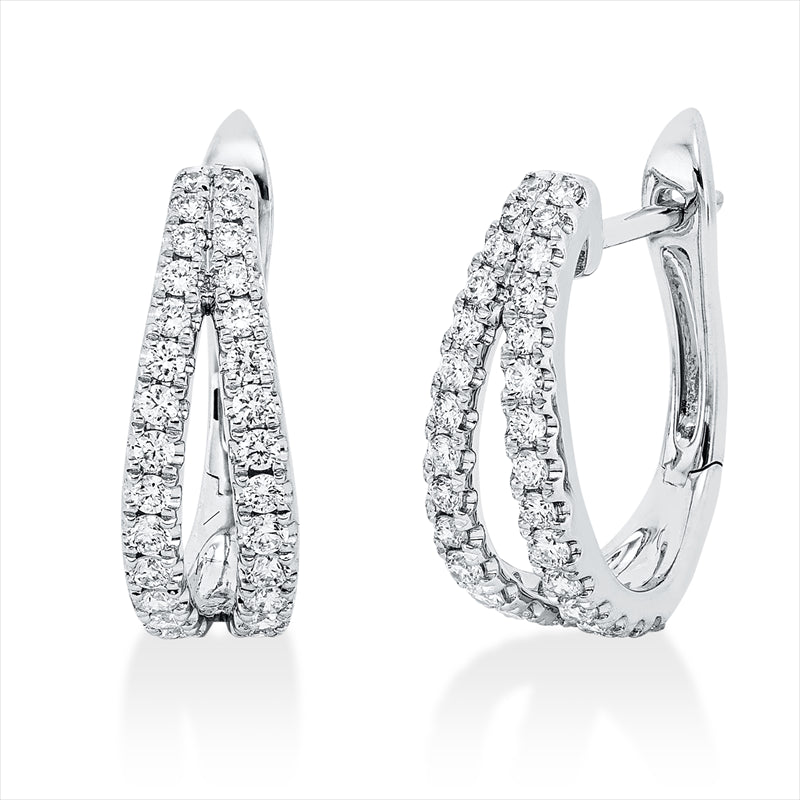 Creolen    aus 750/-18 Karat Weißgold mit 60 Diamanten 0