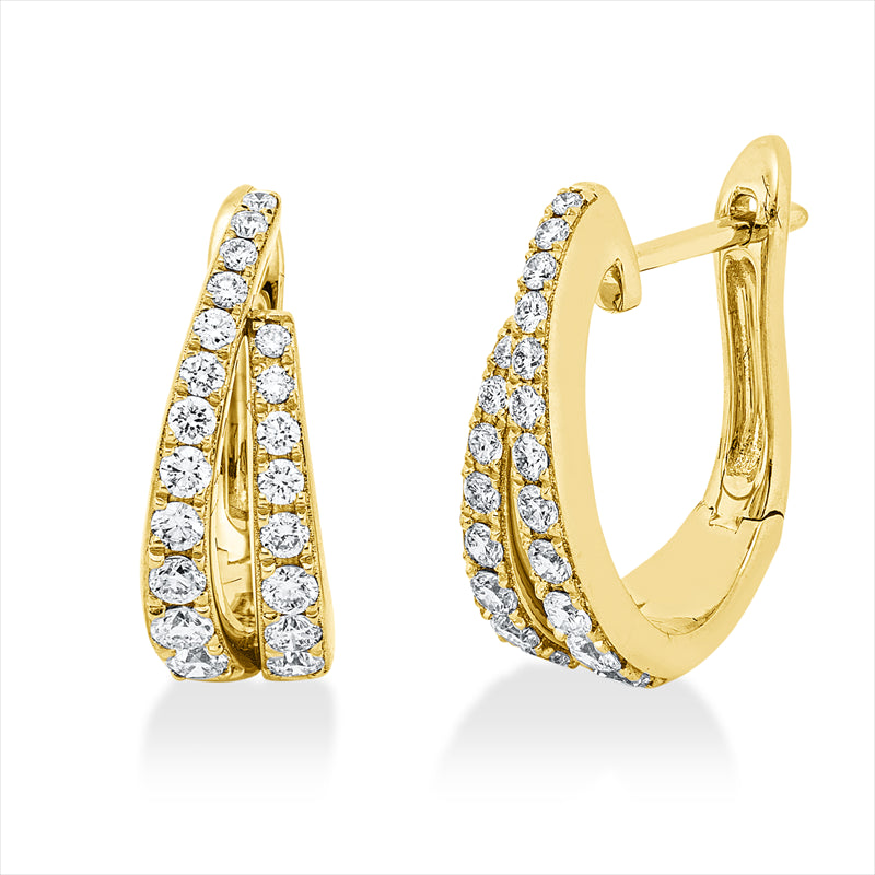 Creolen    aus 750/-18 Karat Gelbgold mit 40 Diamanten 0