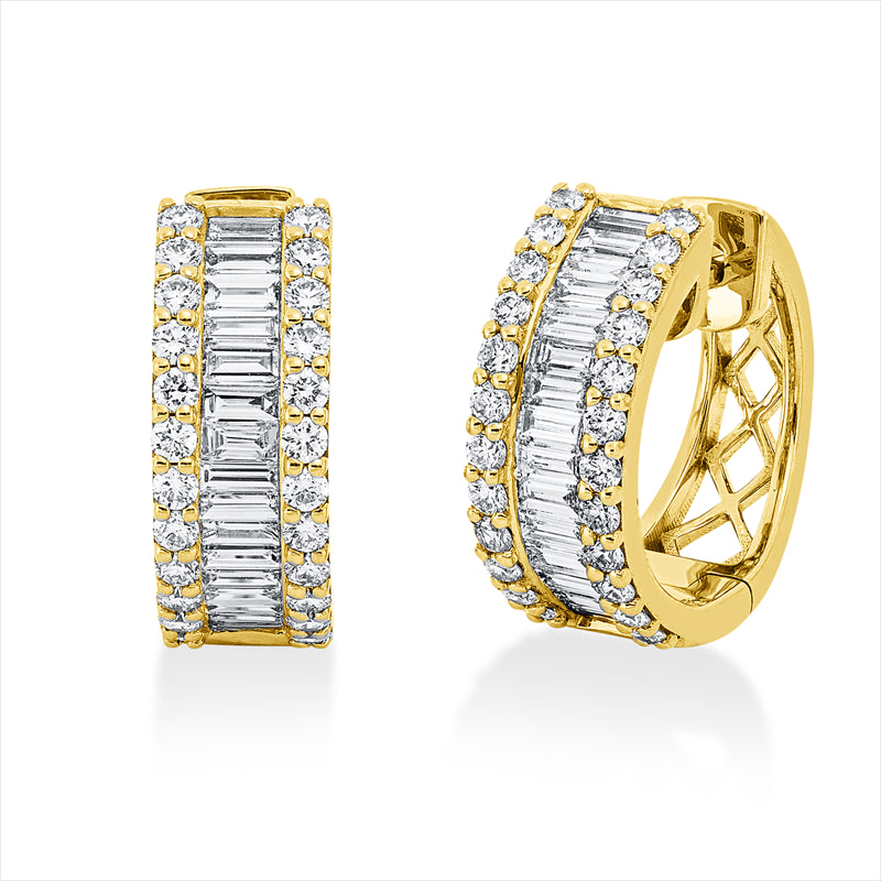 Creolen    aus 750/-18 Karat Gelbgold mit 80 Diamanten 1