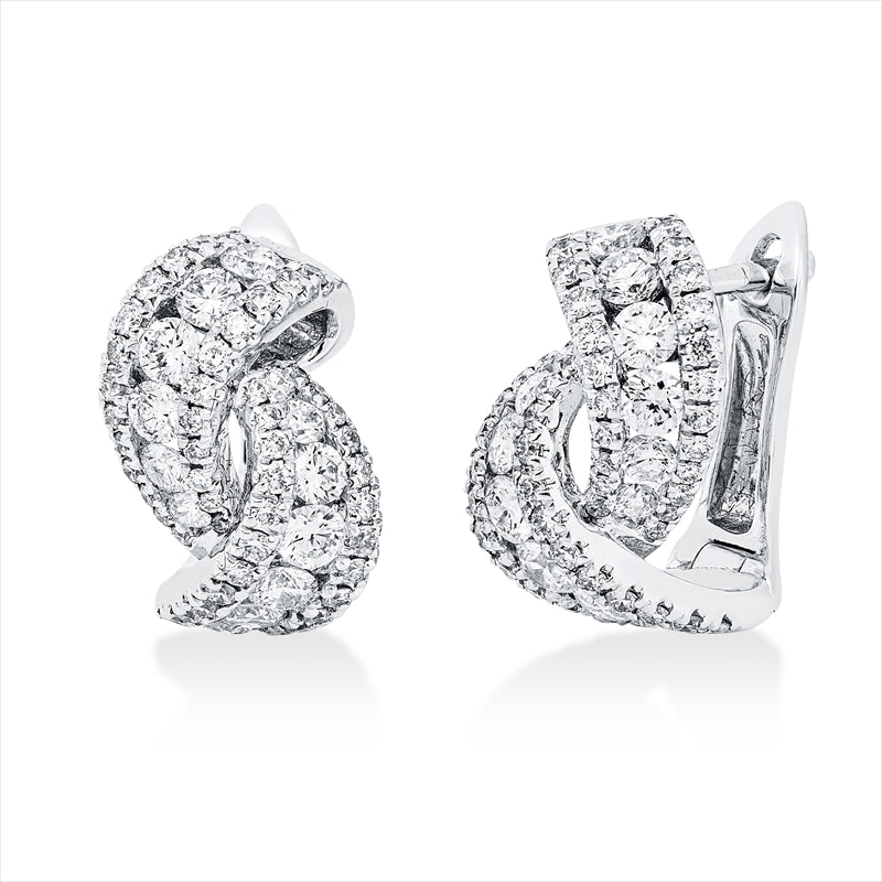 Creolen    aus 750/-18 Karat Weißgold mit 124 Diamanten 1