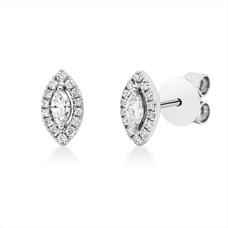 Ohrstecker    aus 750/-18 Karat Weißgold mit 30 Diamanten 0