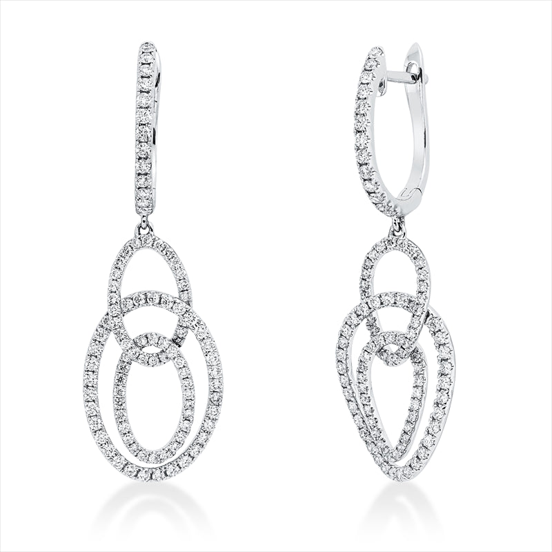 Ohrschmuck    aus 750/-18 Karat Weißgold mit 186 Diamanten 0