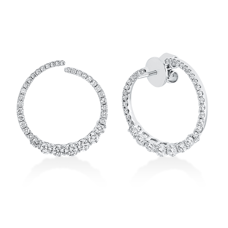 Ohrstecker    aus 750/-18 Karat Weißgold mit 72 Diamanten 1