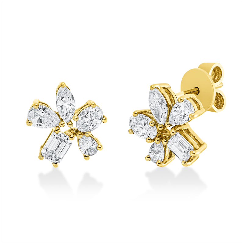 Ohrschmuck    aus 750/-18 Karat Gelbgold mit 10 Diamanten 1