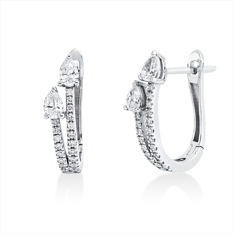 Creolen    aus 750/-18 Karat Weißgold mit 42 Diamanten 0