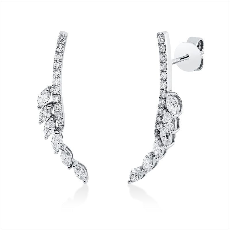 Ohrschmuck    aus 750/-18 Karat Weißgold mit 36 Diamanten 1