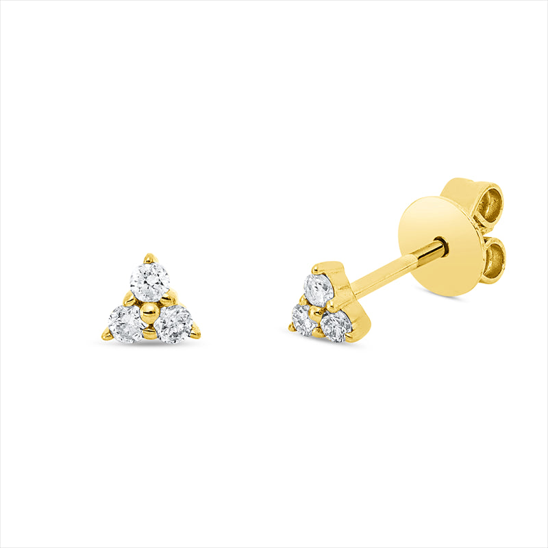Ohrstecker    aus 750/-18 Karat Gelbgold mit 6 Diamanten 0
