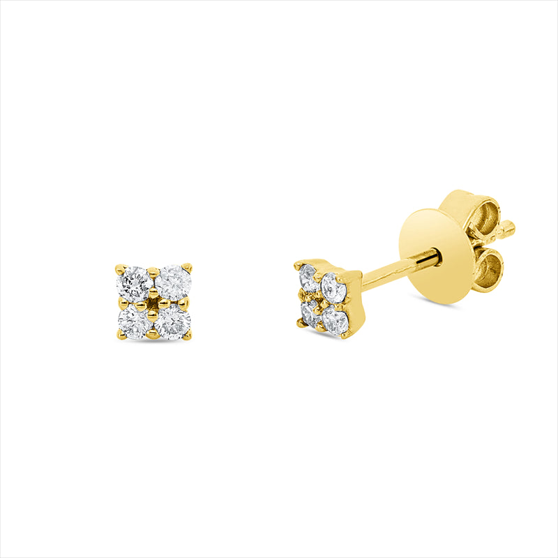 Ohrstecker    aus 750/-18 Karat Gelbgold mit 8 Diamanten 0
