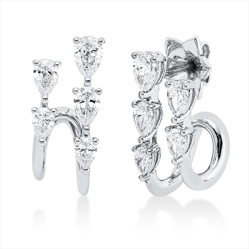 Ohrschmuck    aus 750/-18 Karat Weißgold mit 10 Diamanten 1