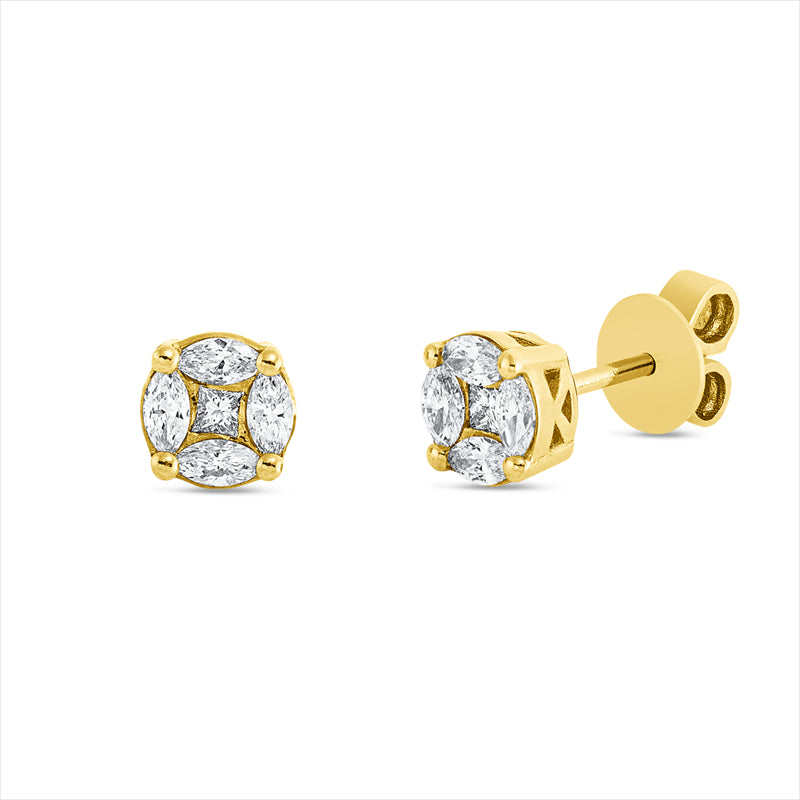Ohrstecker    aus 750/-18 Karat Gelbgold mit 10 Diamanten 0