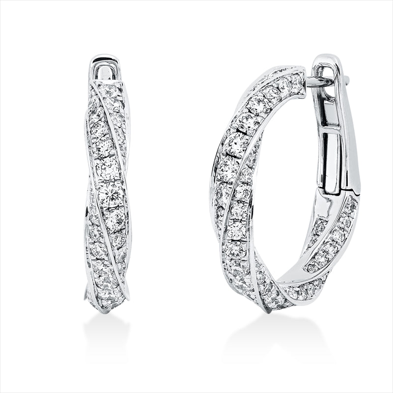 Creolen    aus 750/-18 Karat Weißgold mit 194 Diamanten 2