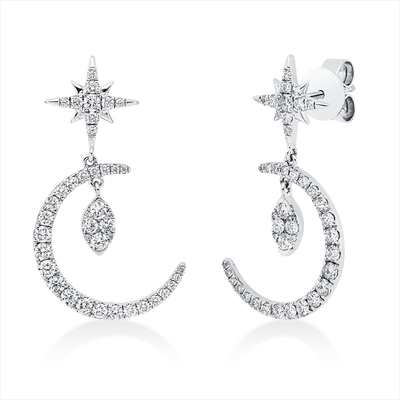 Ohrschmuck    aus 750/-18 Karat Weißgold mit 86 Diamanten 1