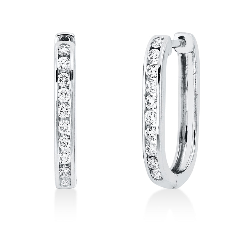 Creolen    aus 750/-18 Karat Weißgold mit 20 Diamanten 0