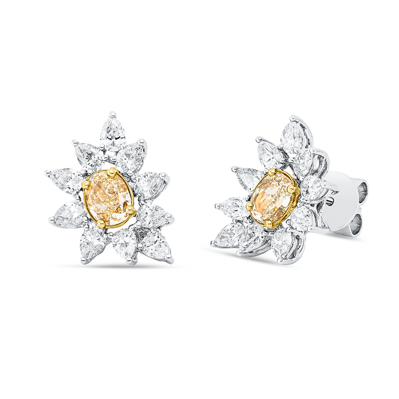 Ohrschmuck    aus 750/-18 Karat Weißgold / Gelbgold mit 22 Diamanten 2