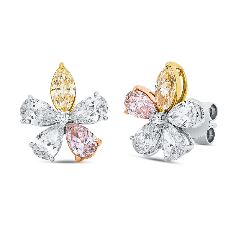 Ohrstecker    aus 750/-18 Karat Weißgold / Gelbgold / Rotgold mit 12 Diamanten 3