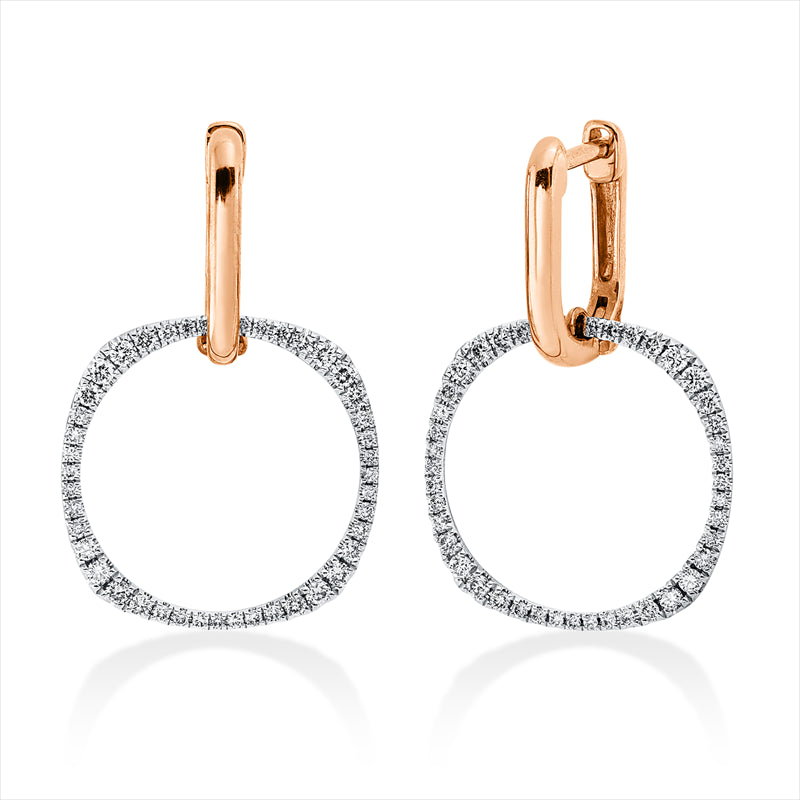 Ohrschmuck    aus 750/-18 Karat Rotgold / Weißgold mit 86 Diamanten 0