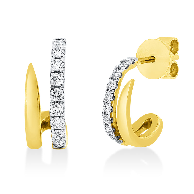 Ohrstecker    aus 750/-18 Karat Gelbgold / Weißgold mit 18 Diamanten 0